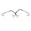 BEISON Memory Titanium Stainless Steel Rimless Flexible Reading Glasses (Brown, 2.0) view 2