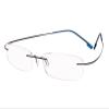 BEISON Memory Titanium Stainless Steel Rimless Flexible Reading Glasses (Blue, 3.0) view 1