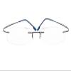 BEISON Memory Titanium Stainless Steel Rimless Flexible Reading Glasses (Blue, 3.0) view 2