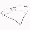 BEISON Memory Titanium Stainless Steel Rimless Flexible Reading Glasses (Blue, 3.0) view 3
