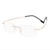 BEISON Memory Titanium Stainless Steel Rimless Flexible Reading Glasses (Gold, 2.0) view 1