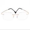 BEISON Memory Titanium Stainless Steel Rimless Flexible Reading Glasses (Gold, 2.0) view 2