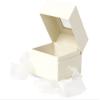 Pack Of 18, Petite Size Ivory Solid Gift And Gourmet Presentation Square Box 3.75 X 3.75 X 3" W/Ribbon 17" Length view 1