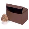 Pack Of 250, 8 X 5-1/2 X 3" Solid Chocolate Boxes 1-Piece Lock Corner Box For Cakes, Pies, Cupcakes Made In USA view 1