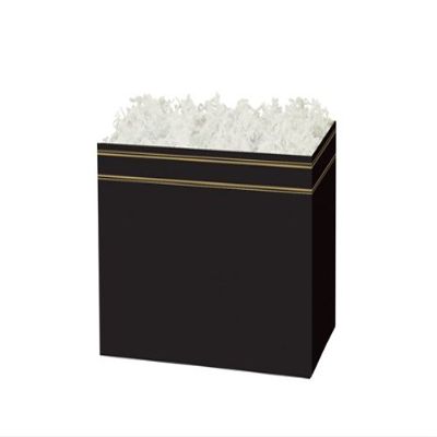 Pack Of 6, Small Black & Gold Classic Classic Basket Boxes 6-3/4 X 4 X 5"