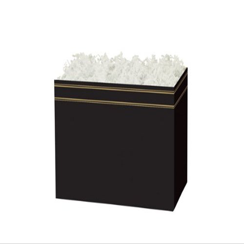Pack Of 6, Small Black & Gold Classic Classic Basket Boxes 6-3/4 X 4 X 5"