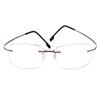 BEISON Memory Titanium Stainless Steel Rimless Flexible Reading Glasses (Grey, 2.0) view 2