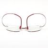 BEISON Memory Titanium Stainless Steel Rimless Flexible Reading Glasses (Red, 3.0) view 3