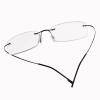 BEISON Memory Titanium Stainless Steel Rimless Flexible Reading Glasses (Black, 3.0) view 4
