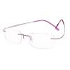 BEISON Memory Titanium Stainless Steel Rimless Flexible Reading Glasses (Purple, 2.0) view 1