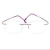 BEISON Memory Titanium Stainless Steel Rimless Flexible Reading Glasses (Purple, 2.0) view 2