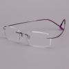 BEISON Memory Titanium Stainless Steel Rimless Flexible Reading Glasses (Purple, 2.0) view 4