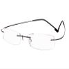 BEISON Memory Titanium Stainless Steel Rimless Flexible Reading Glasses (Black, 2.0) view 1
