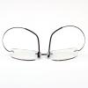 BEISON Memory Titanium Stainless Steel Rimless Flexible Reading Glasses (Black, 2.0) view 3