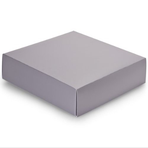 Pack of 25, 10 x 10 x 2" Solid Metallic Silver Box Lids w/Clean White Interior