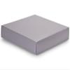 Pack of 25, 10 x 10 x 2" Solid Metallic Silver Box Lids w/Clean White Interior view 1