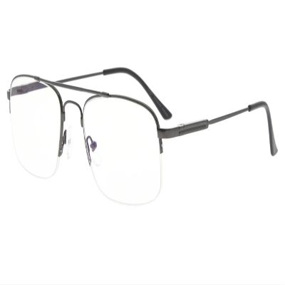 Eyekepper Transparent Lens UV Protection Half-Rim Reading Glasses Memory Titanium Frame Radiation Protection (Gunmetal,+1.50)