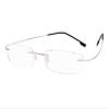 BEISON Memory Titanium Stainless Steel Rimless Flexible Reading Glasses (Silver, 4.0) view 1