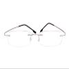 BEISON Memory Titanium Stainless Steel Rimless Flexible Reading Glasses (Silver, 4.0) view 2