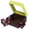 Pack Of 12, X-Large Size Pistachio & Chocolate Gift And Gourmet Presentation Square Box 7.75 X 7.75 X 3" W/Ribbon 26" Length view 1