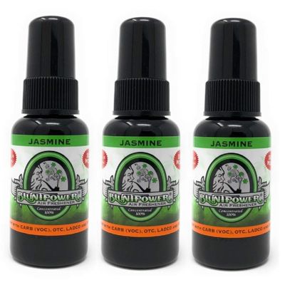 BluntPower (Jasmine, 3 Pack) Concentrated Air Freshener - Premium Oil Based Air Freshener Spray For Home and Car - Long-Lasting Bathroom Spray, Car Freshener, & Odor Eliminator Spray