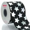 3" Black w/Silver Stars Grosgrain Ribbon 25yd view 1