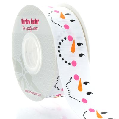 1.5" Snowman Faces Grosgrain Ribbon 25yd