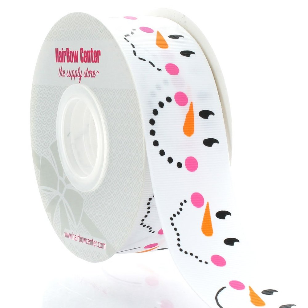 1.5" Snowman Faces Grosgrain Ribbon 25yd