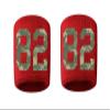 #82 Embroidered/Stitched Sweatband Wristband RED Sweat Band w/ CAMO CAMOUFLAGE Number (2 Pack) view 1