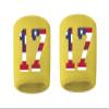 #17 Embroidered/Stitched Sweatband Wristband YELLOW GOLD Sweat Band w/ USA AMERICAN FLAG Number (2 Pack) view 1