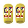#87 Embroidered/Stitched Sweatband Wristband YELLOW GOLD Sweat Band w/ USA AMERICAN FLAG Number (2 Pack) view 1