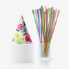 Hawaiian Shaved Ice Cups and Straws Set: 25 - 6oz. Durable Waxed Paper Snow Cone Cups plus 25 Plastic Spoon Straws, Multi-Colored view 1
