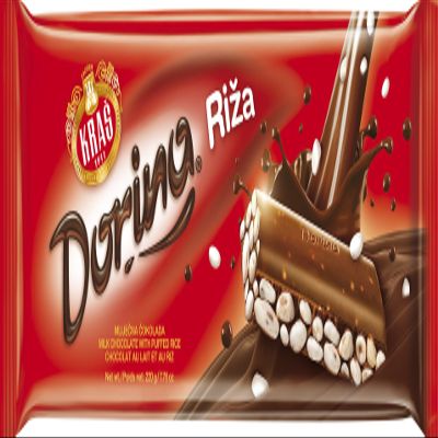 Milk Chocolate Puffed Rice Bar by Kras, 220g (Croatia)