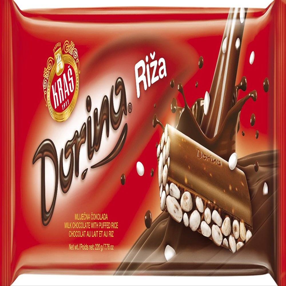 Milk Chocolate Puffed Rice Bar by Kras, 220g (Croatia)