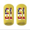 #61 Embroidered/Stitched Sweatband Wristband YELLOW GOLD Sweat Band w/ USA AMERICAN FLAG Number (2 Pack) view 1