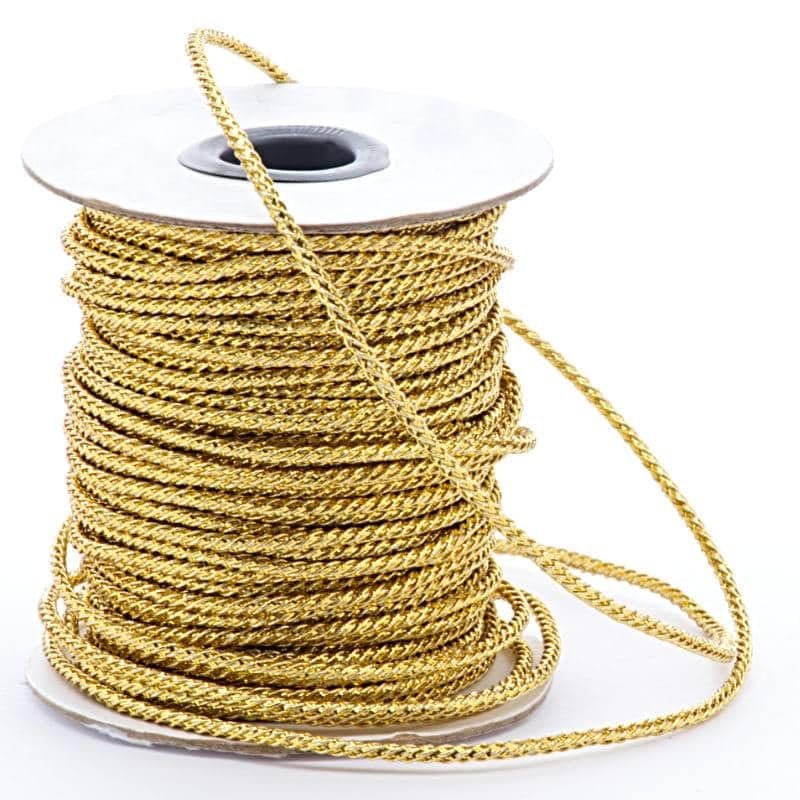 3mm X 40 Yards Gold Tight Braided Cord