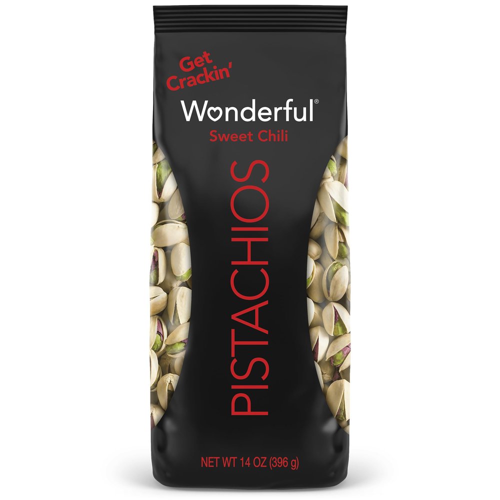 Wonderful Pistachios In Shell, Sweet Chili Flavored Nuts, 14 Ounce Bag, Protein Snacks, Gluten Free, Healthy Snack