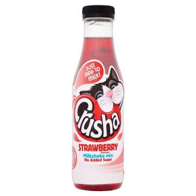 Crusha Mixa Strawberry Flavour Milkshake Mix No Added Sugar (500ml) - Pack of 6