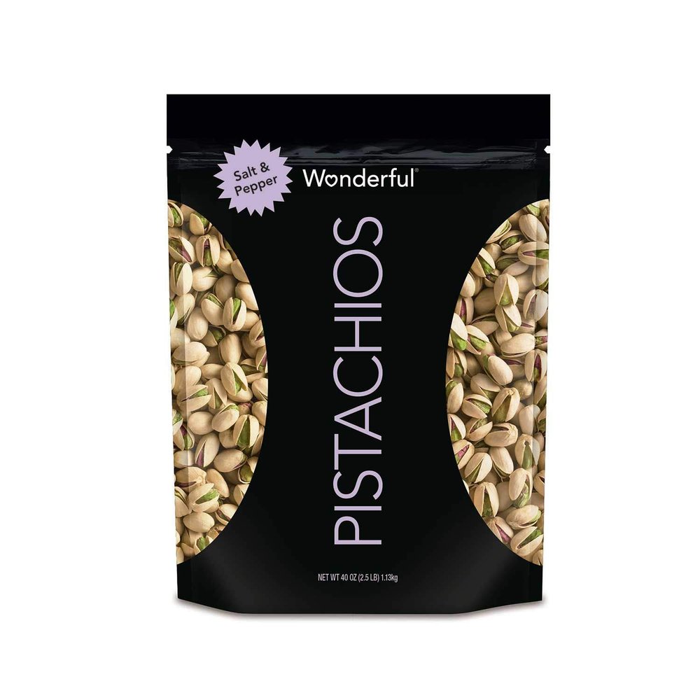 Wonderful Salt and Pepper Pistachios, 40 Ounce, 2.5 Pounds