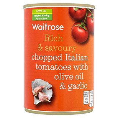 Waitrose Italian Tomatoes with Olive Oil & Garlic 400g