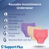 SUPPORT PLUS Womens Incontinence Underwear Washable Reusable 20 oz. Color 3 Pack - 3X view 2