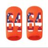 #64 Embroidered/Stitched Sweatband Wristband ORANGE Sweat Band w/ USA AMERICAN FLAG Number (2 Pack) view 1