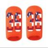 #38 Embroidered/Stitched Sweatband Wristband ORANGE Sweat Band w/ USA AMERICAN FLAG Number (2 Pack) view 1