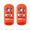 #21 Embroidered/Stitched Sweatband Wristband ORANGE Sweat Band w/ USA AMERICAN FLAG Number (2 Pack) view 1