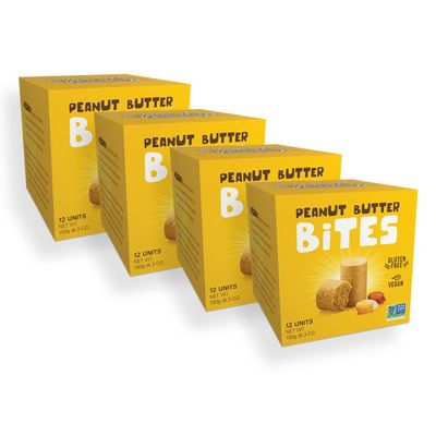 PASOKIN | Natural Peanut Butter Snack | Creamy PB Bites | Gluten Free, Vegan Protein | Pacoca Made in USA, 4 Boxes with 12 Bites (48 Bites)