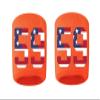 #59 Embroidered/Stitched Sweatband Wristband ORANGE Sweat Band w/ USA AMERICAN FLAG Number (2 Pack) view 1