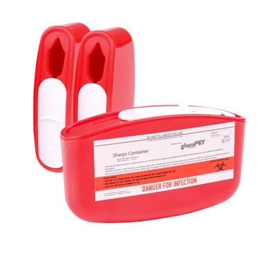 Compact Travel Sharps Disposal Container - 3 Pack of 80ml Safe Disposal Container for Insulin Needles, Pen Needles, Lancets, Strips Built in Needle Remover Port Pocket-Sized to fit Small Pouch