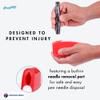 Compact Travel Sharps Disposal Container - 3 Pack of 80ml Safe Disposal Container for Insulin Needles, Pen Needles, Lancets, Strips  Built in Needle Remover Port  Pocket-Sized to fit Small Pouch view 3