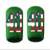 #40 Embroidered/Stitched Sweatband Wristband GREEN Sweat Band w/ USA AMERICAN FLAG Number (2 Pack) view 1