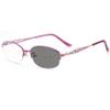 mincl/Sun Photochromic Progressive multifocal Reading Glasses Womens Classic Oval Vintage Glasses (0ADD+200, purple) view 1